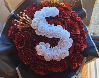 ramo de 12 o 20 rosas eternas carta personalizada San Valentin, cumpleaños, día de la madre o día de la abuela, evento