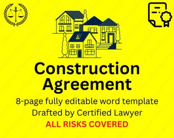 construction contract between client and contractor,fully editable construction agreement template drafted by Certified Lawyer,word document
