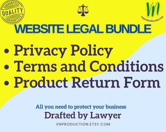 Website Privacy Policy, Terms and Conditions for Website, Product Return Form, Service Cancellation Template, Fully Editable, Lawyer Drafted