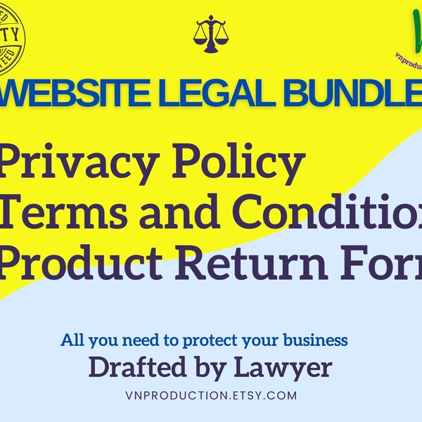 Website Privacy Policy, Terms and Conditions for Website, Product Return Form, Service Cancellation Template, Fully Editable, Lawyer Drafted