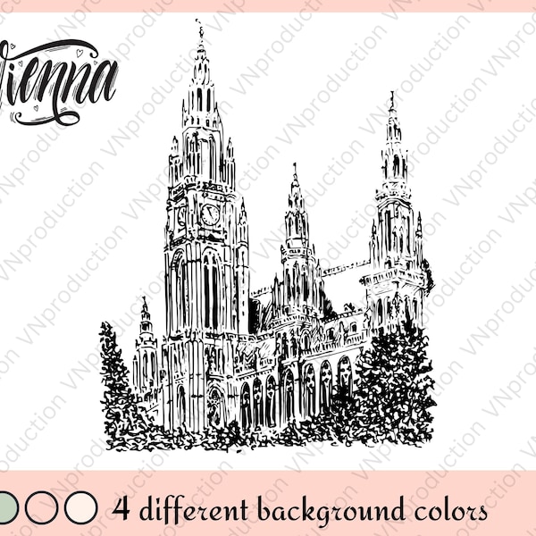 Vienna Vintage Printable Wall Art for Home Decor, Minimalist Design, Landmark Poster Art, Vienna Church Prints, St.Stephen Cathedral Picture