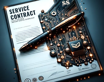 Service Contract for Software as a Service (SAAS), Fully Editable and Instant Digital Download Service Agreement Word Document