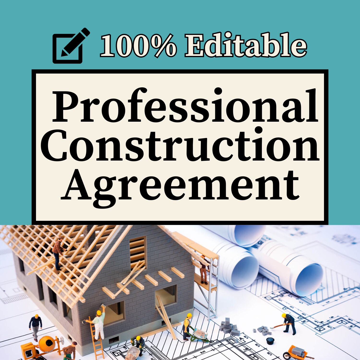 Construction Agreement, drafted by Certified Lawyer, Client and Contractor, Fully Editable, Construction Agreement Template, Word Document