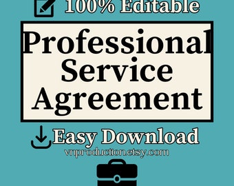 Service Agreement, Service Contract, Fully Customizable, Contractor Agreement, Editable Word Document, Digital Download, VNproduction