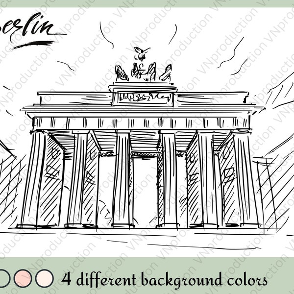 Berlijn Brandenburger Tor print voor decor van het huis, Duitsland Berlijn poster digitale print cadeau voor Berlijnse liefhebbers, Berlijn Landmark, reizen poster afbeelding