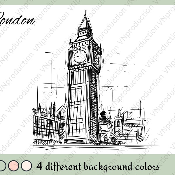 London Big Ben Print for Home Decor, London Digital Poster, England London Wall Art for London lovers, Great Bell of Great Clock Westminster