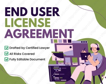 End User License Agreement, Fully Editable and Instant Digital Download Word Document