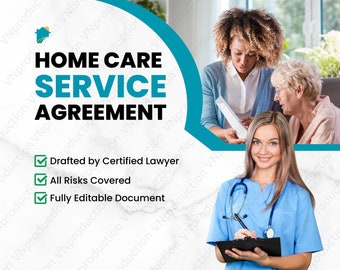 Home Care Service Agreement by Professional Lawyer, Fully Editable Digital Download Word Document
