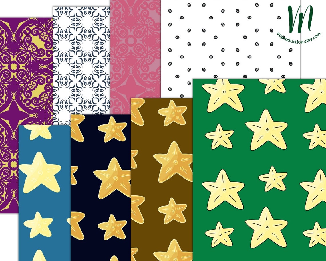 100 Digital Gift Wrap Papers for Personal & Commercial Use, Christmas