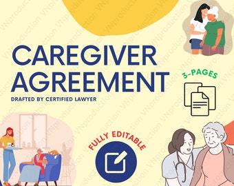 Fully Editable Fillable Caregiver Service Agreement, Customisable Caregiver Legal Form, Instant Download Template Microsoft Word Document