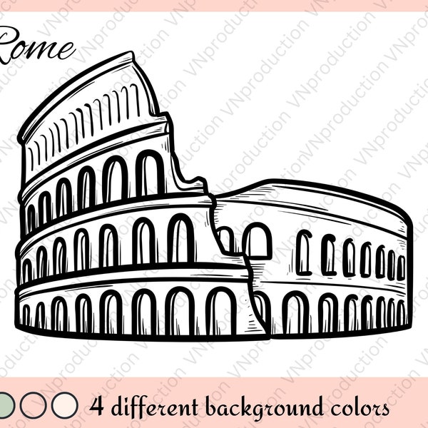 Rome Colosseum Print for Home Decor, Colosseum Wall Art, Italy Rome Art Printable for Rome Landmark Lovers, Italy Wall Art Decor,Digital Art