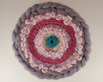 Pink Portal Circular Weaved Wall Hanging