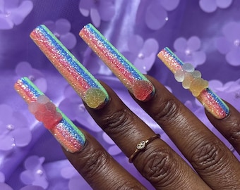 Kawaii Gummy Bear Nails | Custom Press On Nail