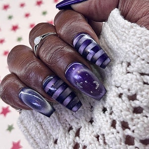 Unhas postiças Cat Eye Galaxy Dreams – Cosmic Nail Art