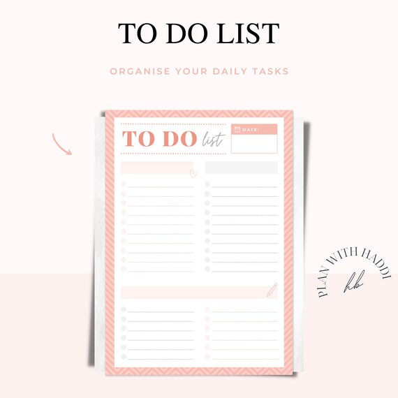 Printable Checklist / to Do List Etsy