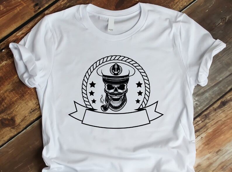 Skull Boat Captain Svg , Sailing Svg , Yacht Cruise Ship Ocean Sea