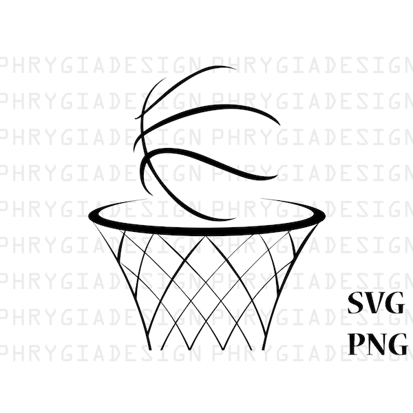 Basketball Hoop Svg Png , Basketball Net , Basketball Clipart , Basketball Sublimation Design , Ball Svg , Digital Download