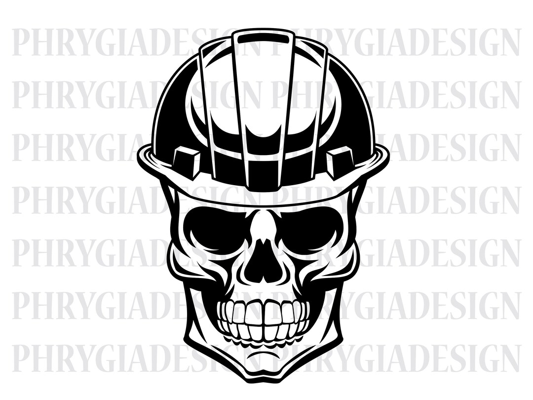Skull With Hard Hat Svg Png , Construction Svg , Construction Shirt ...