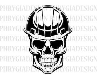 Skull With Hard Hat Svg Png , Construction Svg , Construction Shirt , Engineer Svg , Digital Download , Instant Download