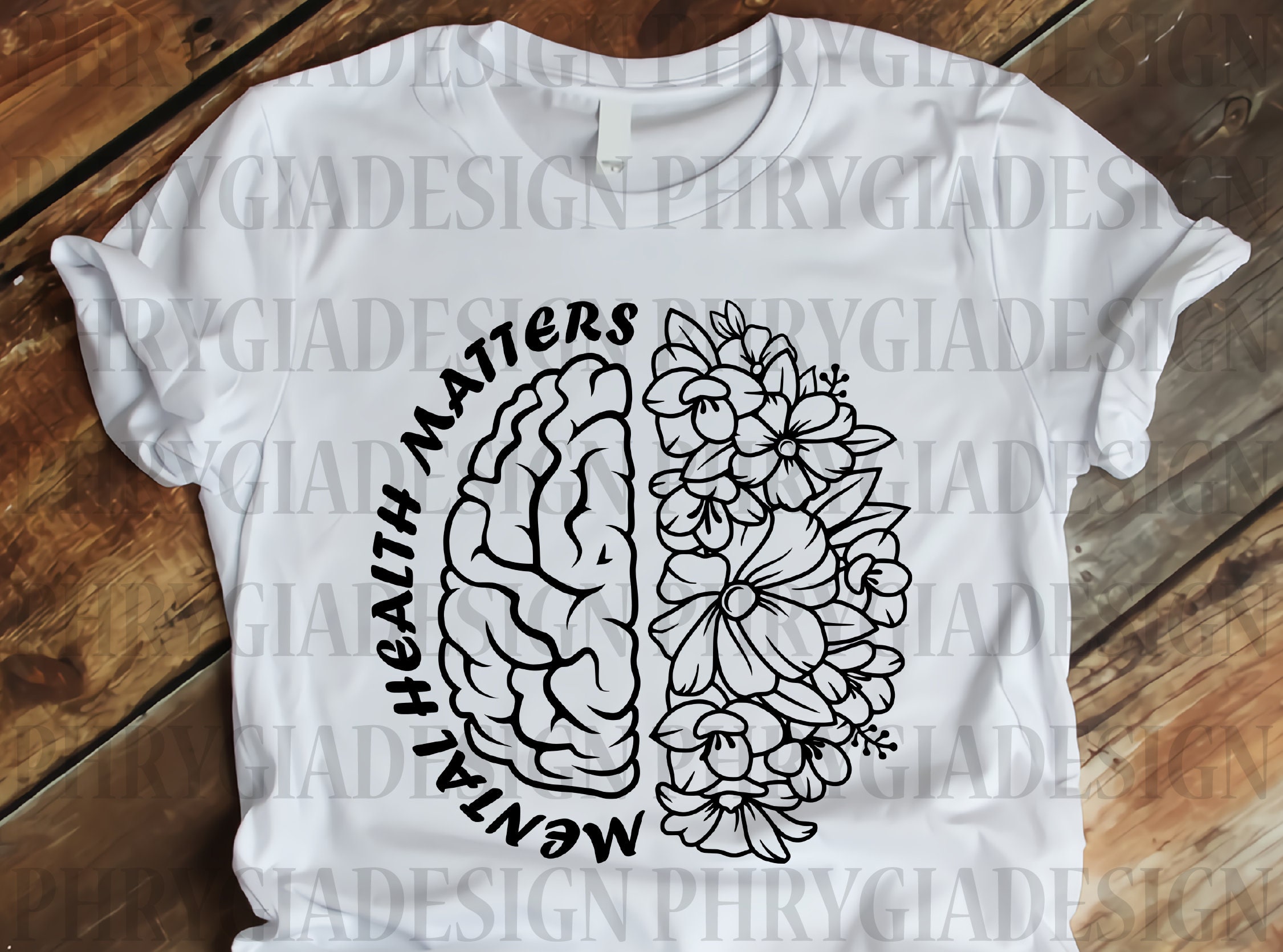 Mental Health Matters Svg , Floral Brain Svg , Awareness Shirt Svg ...