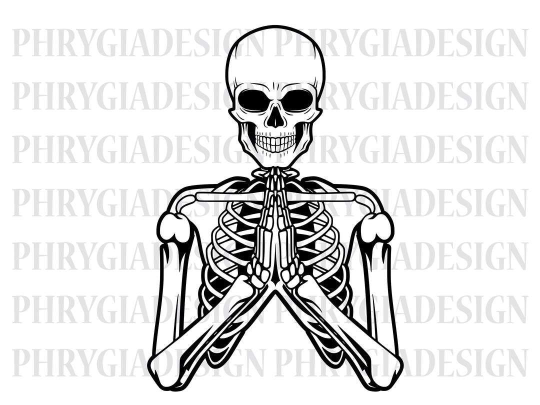 Praying Skeleton Svg , Skeleton Hands Praying Svg , Gothic Svg ...