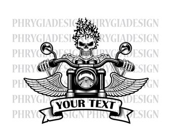 Motorcycle Rider Svg Png , Motorcycle Svg , Chopper Svg , Motorcycle Skull Svg , Motorcycle Skeleton Svg , Digital Download , Skull Svg