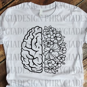 Mental Health Matters Svg , Floral Brain Svg , Awareness Shirt Svg ...