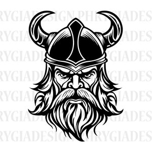Viking Head Svg , Viking Warrior Svg , Viking Clipart , Viking Vector , Viking Silhouette , Digital Download , Instant Download