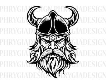 Viking Head Svg , Viking Warrior Svg , Viking Clipart , Viking Vector , Viking Silhouette , Digital Download , Instant Download