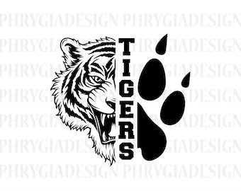 Tigers Svg Png , Tiger Head , Tigers Vector , Tiger Shirt , Tiger Clipart , Heat Transfer Design , Digital Download , Instant Download