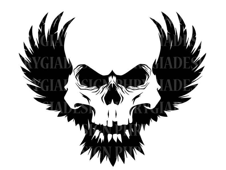Skull Wings Svg Png , Skull Silhouette Svg , Skull Shirt , Skull Svg