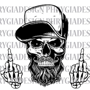 Skull Middle Finger Svg Png , Skull Svg , Skull Shirt Svg , Skeleton Svg , Skull Clipart , Digital Download , Instant Download
