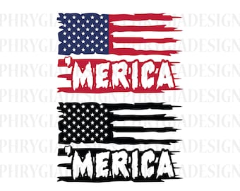 Merica Svg , 4th of July Svg , Independence Day Svg , Patriotic Svg , American Flag Svg , Fourth of July Svg , Distressed American Flag Svg