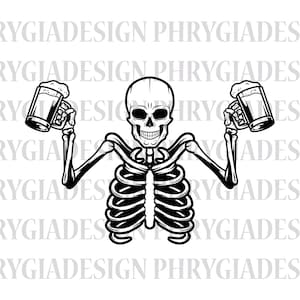 Skeleton Beer Svg , Beer Svg , Skeleton Drinking Beer Svg , Beer Bottle Svg , Alcoholic Drink Bar Pub Drunk Alcohol , Instant Download