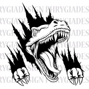 Wütend Dinosaurier T-Rex, Dinosaurier-Svg, Dinosaurier-Design, Jurassic Clipart, Instant Download
