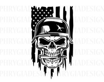 US Soldier Skull Svg , Army Skull Svg , Usa Veteran Svg , US Army Svg , US Military Svg , Patriotic Skull Svg , Digital Download