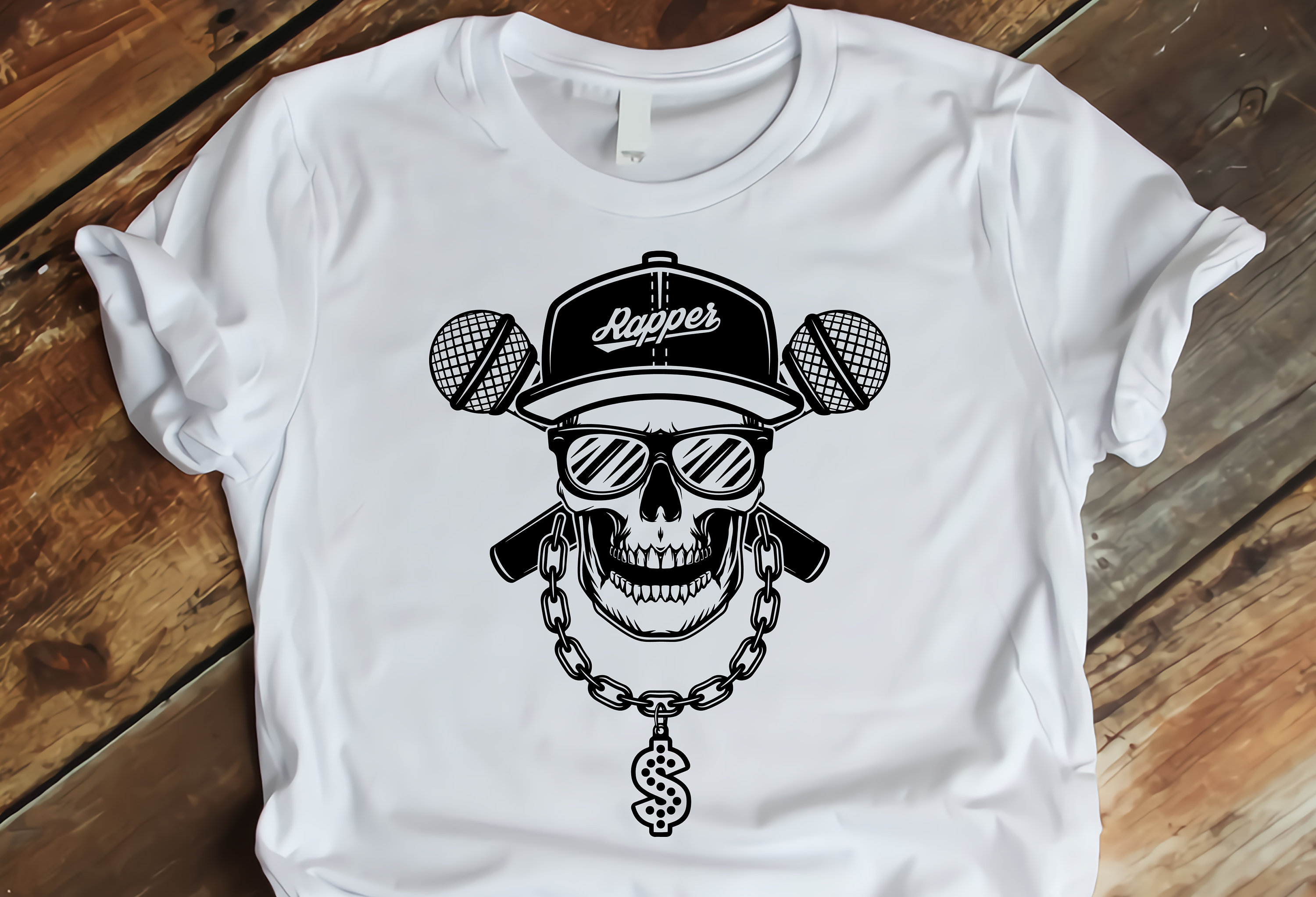 Rapper Skull Vector Art, Skeleton With Mic SVG PNG JPG - Etsy