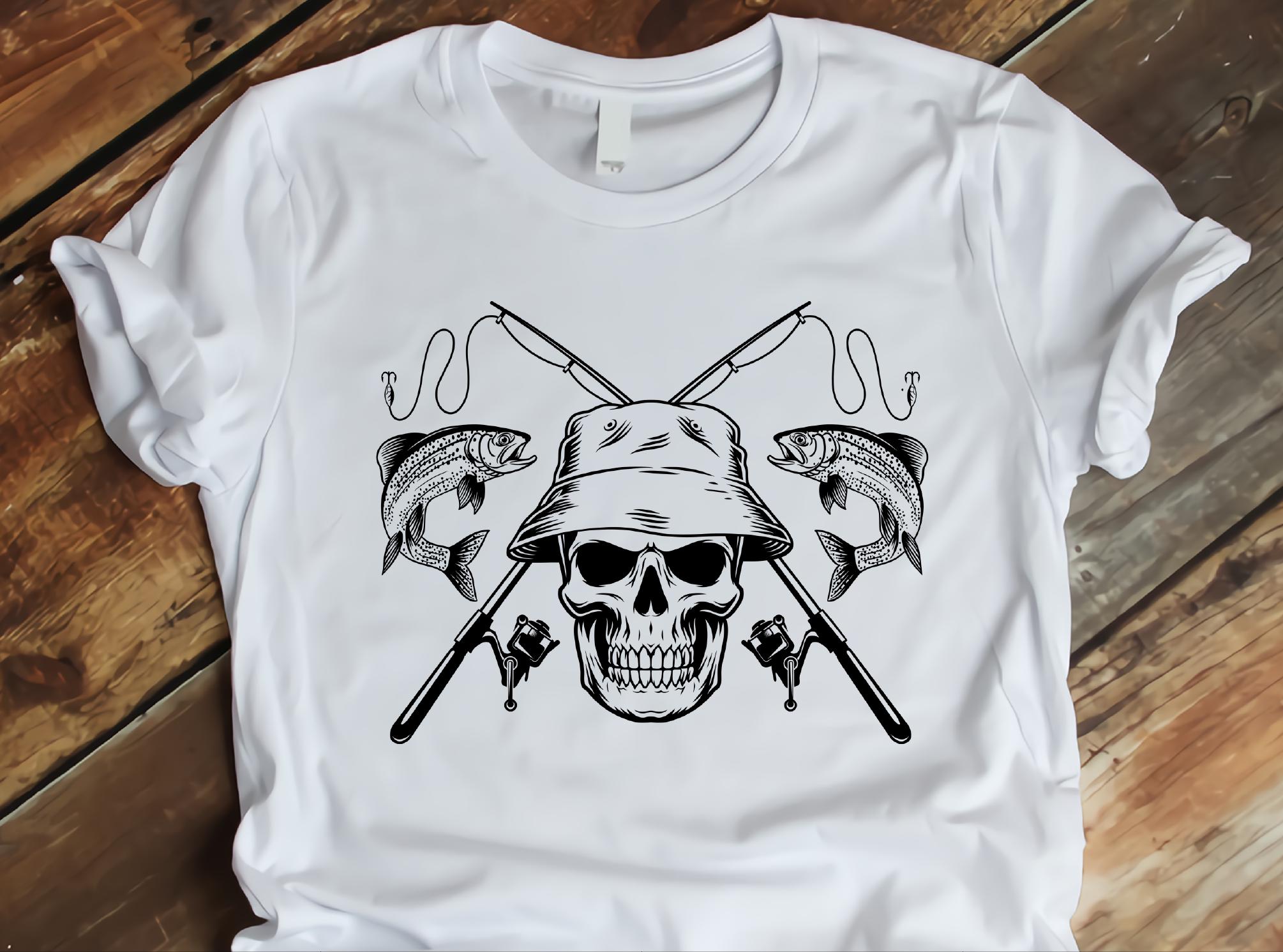 Skull Fisherman Svg , Skull Fishing Svg , Fisherman Shirt Svg , Fishing ...