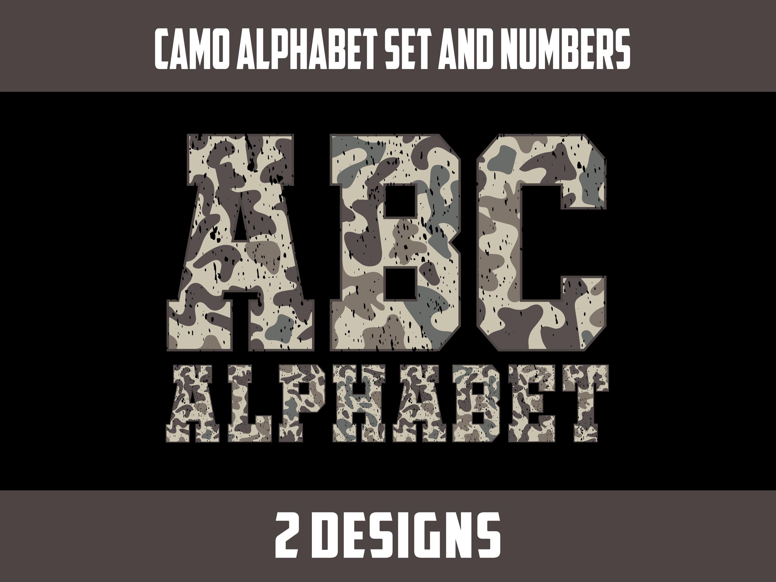 Camo Alphabet and Numbers Png , Camouflage Font , Distressed Military ...