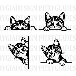 かわいい猫のSVG | 覗く猫のSVG | 面白い子猫 | 猫のSVG | 動物