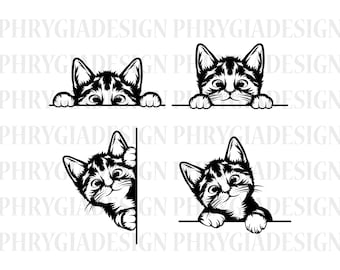 Cute Cat Svg , Peeking Cat Svg , Cat Svg , Cat Clipart , Funny Cat Svg , Peeking Pet Face Clipart , Cute Cat Shirt Design , Cat Png