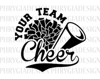 Cheer Svg , Cheerleader Svg , Cheerleading Shirt , Megaphone Svg , Pom Pom , Cheer Cone , Cheer Shirt Svg , Cheerleader Png