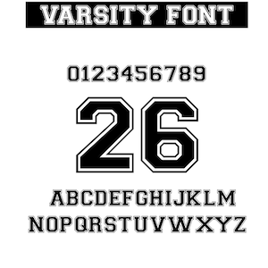 Varsity Font Svg , Sports Font Svg , Varsity Letters Svg , Digital Download , Instant Download