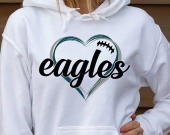 Eagles Svg Png , Football Svg , Football Png , Shirt Svgs , Football Hearts Svg , Sports Svg , Digital Download , Instant Download