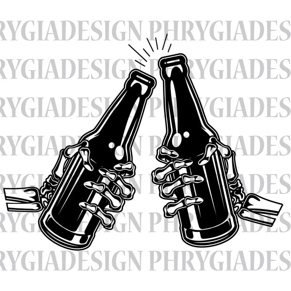 Skeleton Cheers Svg , Skeleton Hand Holding A Beer Mug , Beer Cheers Svg , Beer Svg , Cheers Svg , Digital Download , Instant Download