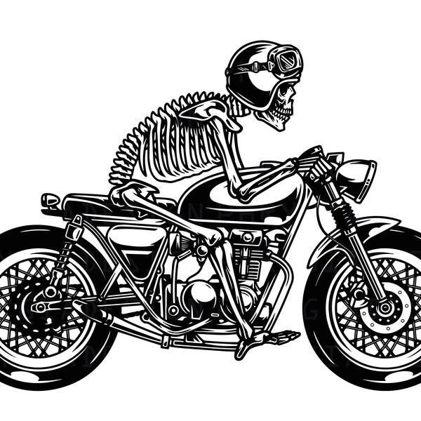 Skeleton Biker Etsy