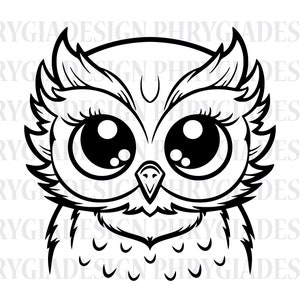 Owl Svg , Owl Outline Svg , Owl Cut File , Animal Face Svg , Cute Owl Svg , Owl Vector , Owl Shirt Svg , Owl Png , Digital Download