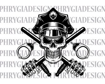 Police Skull Svg , Police Svg , Police Shirt Svg , Police Dad Svg , Rescue svg , Skull Svg , Digital Download , Instant Download