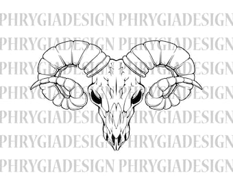 Ram Skull Svg , Ram Skull Cut File , Animal Skull Svg , Animal Skull Cut File , Bighorn Sheep Svg , Boho Skull , Ram Png , Ram Clipart