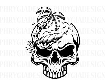 Summer Skull Svg , Beach Skull Svg , Summer Svg , Skull Shirt Svg , Summer Vacation Svg , Summer Vibes Svg , Funny Skull Svg